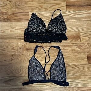 Victoria secret and la senza Elegant Black Lace Bralette Set